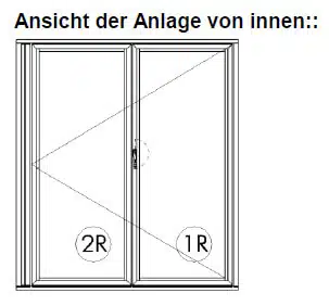 2-teilige Falttüre für Wintergarten