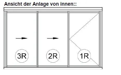 3-teiliges Schiebe-Dreh-System für Balkonverglasung