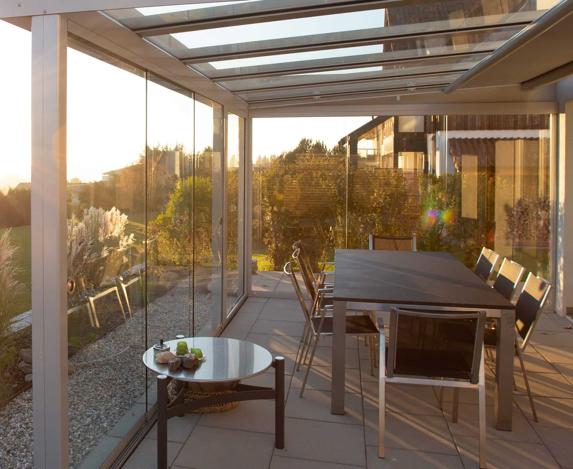 Alu Sommergärten mit Schiebewänden von Sunflex