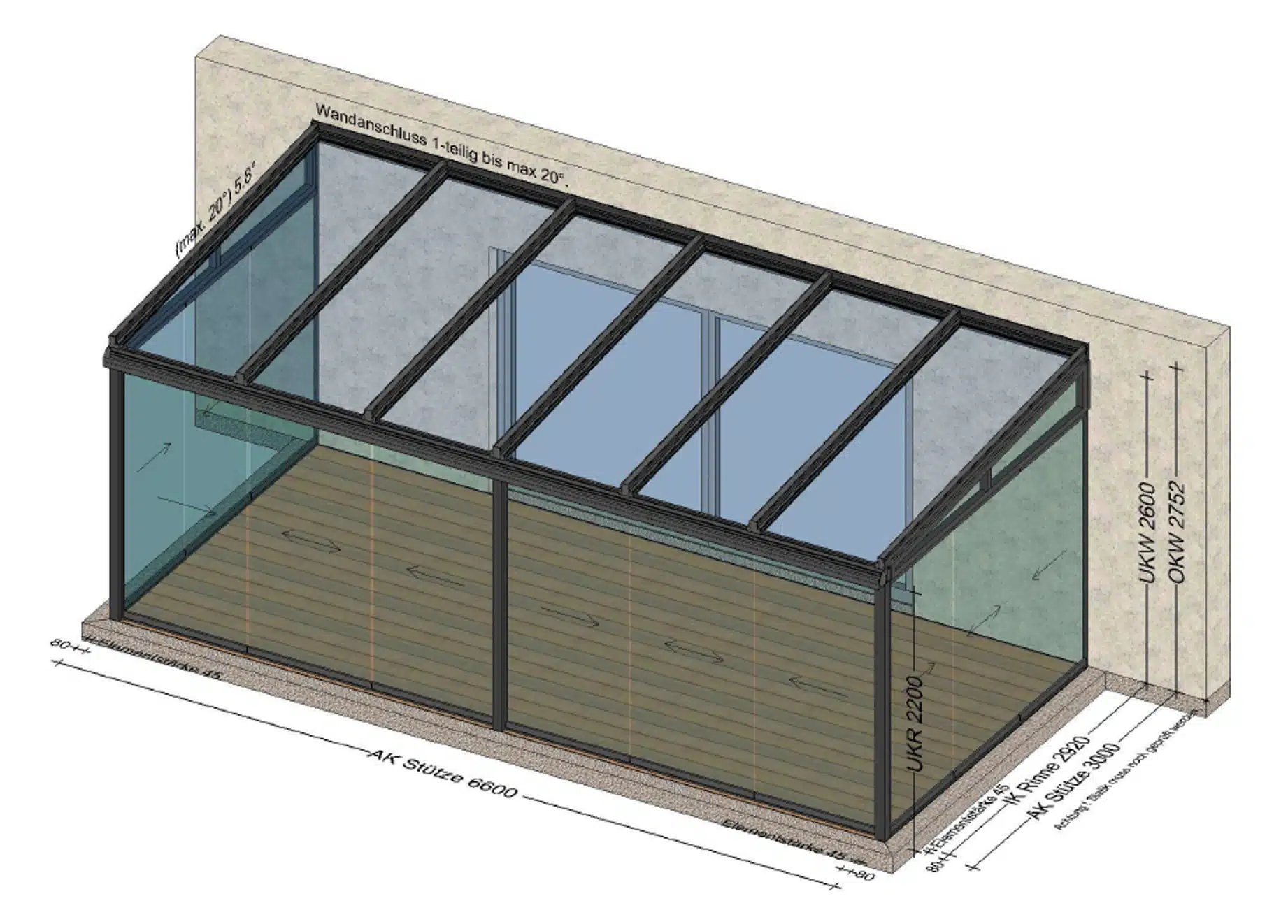 Alu Sommergarten mit Glasschiebesystemen