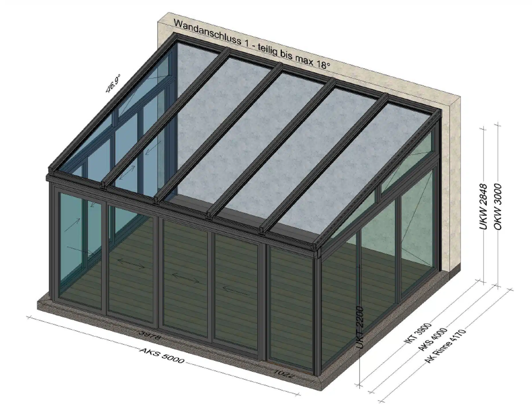 Alu Wintergarten 5 x 4