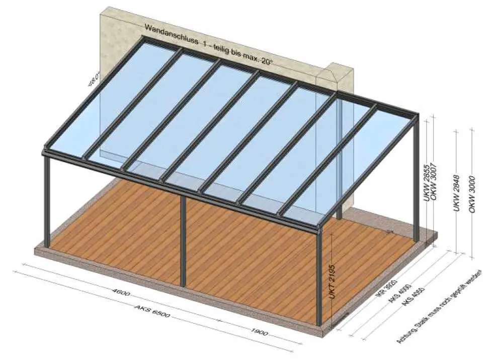 Aluminium Terrassenüberdachung 6,5 x 4 - Planung