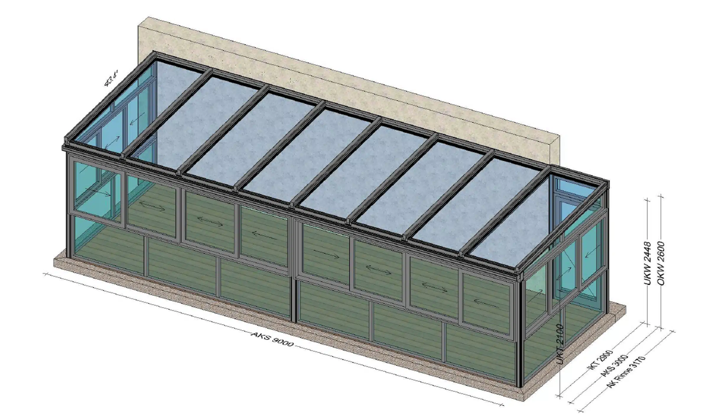 Aluminium Wintergarten mit Schiebefenster