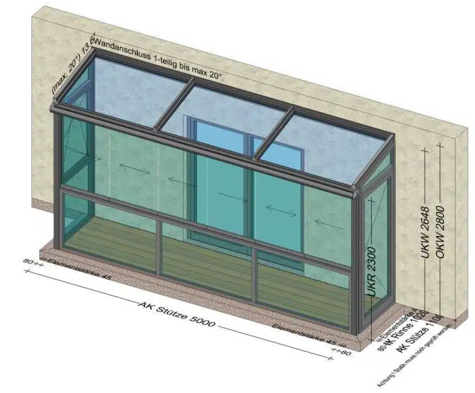 Balkon-Sommergarten mit Gehtüre in den Garten - Planung