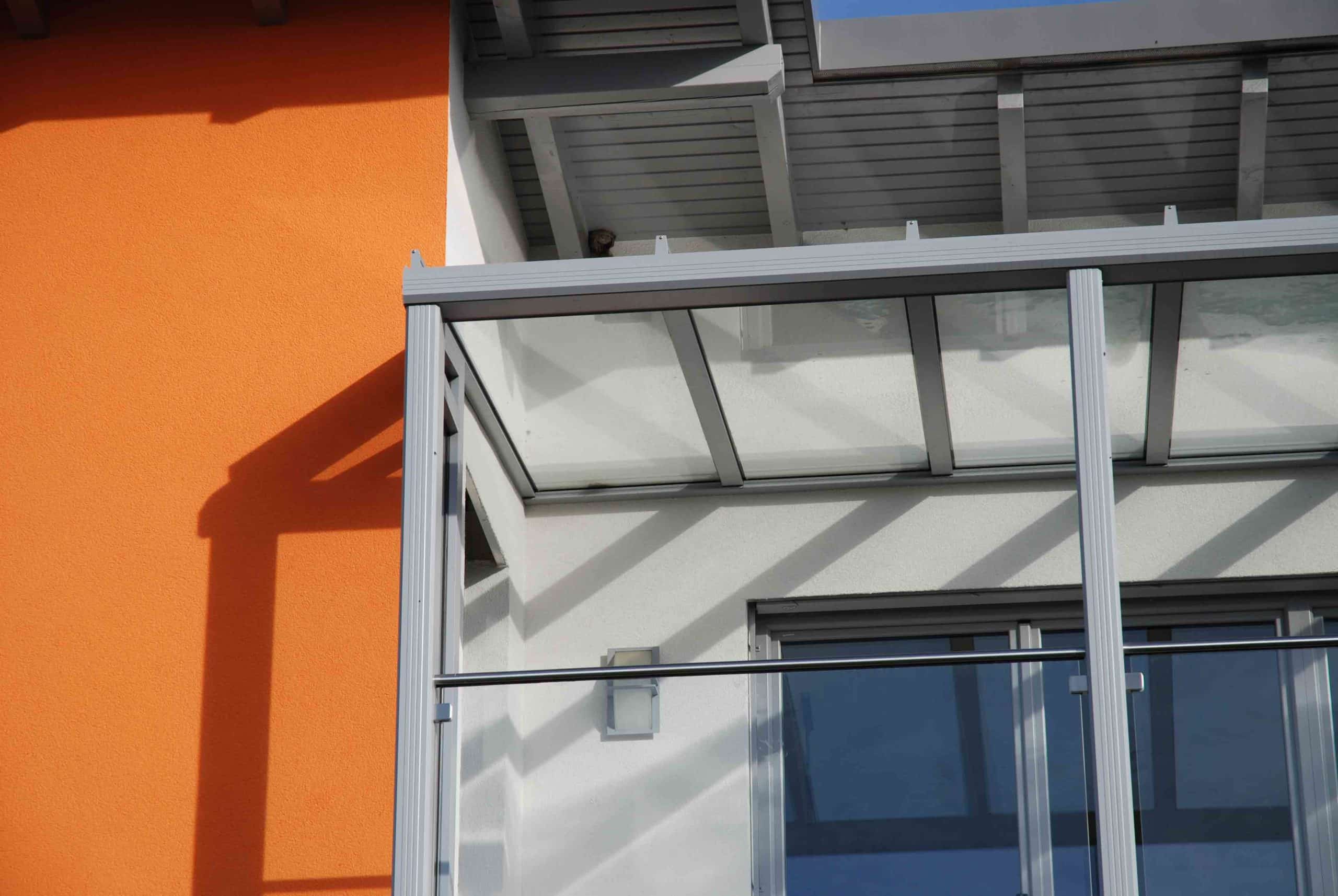 Balkonüberdachung Glas Alu