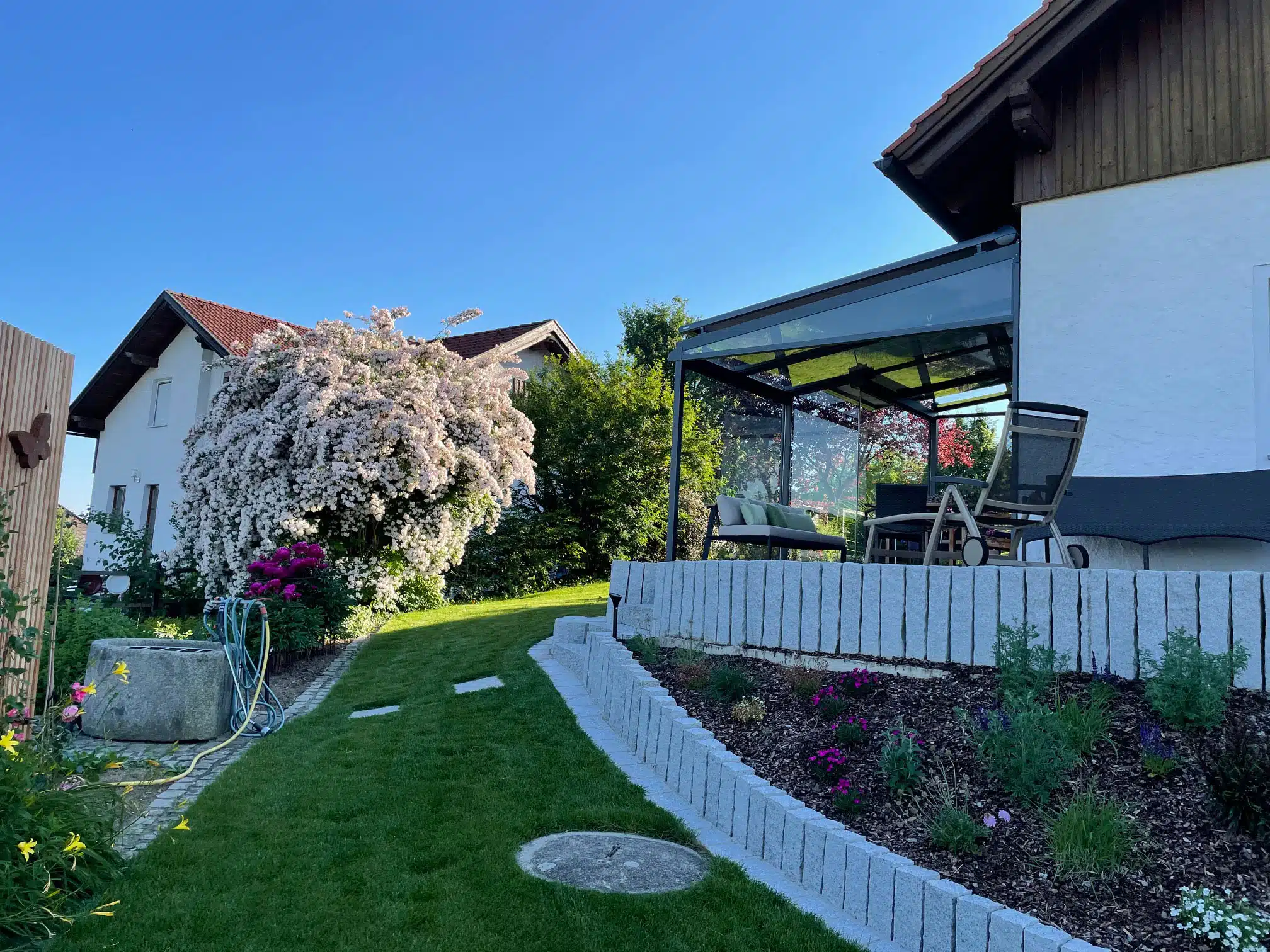 Bilder von Terrassenüberdachung mit seitlichen Schiebesystemen