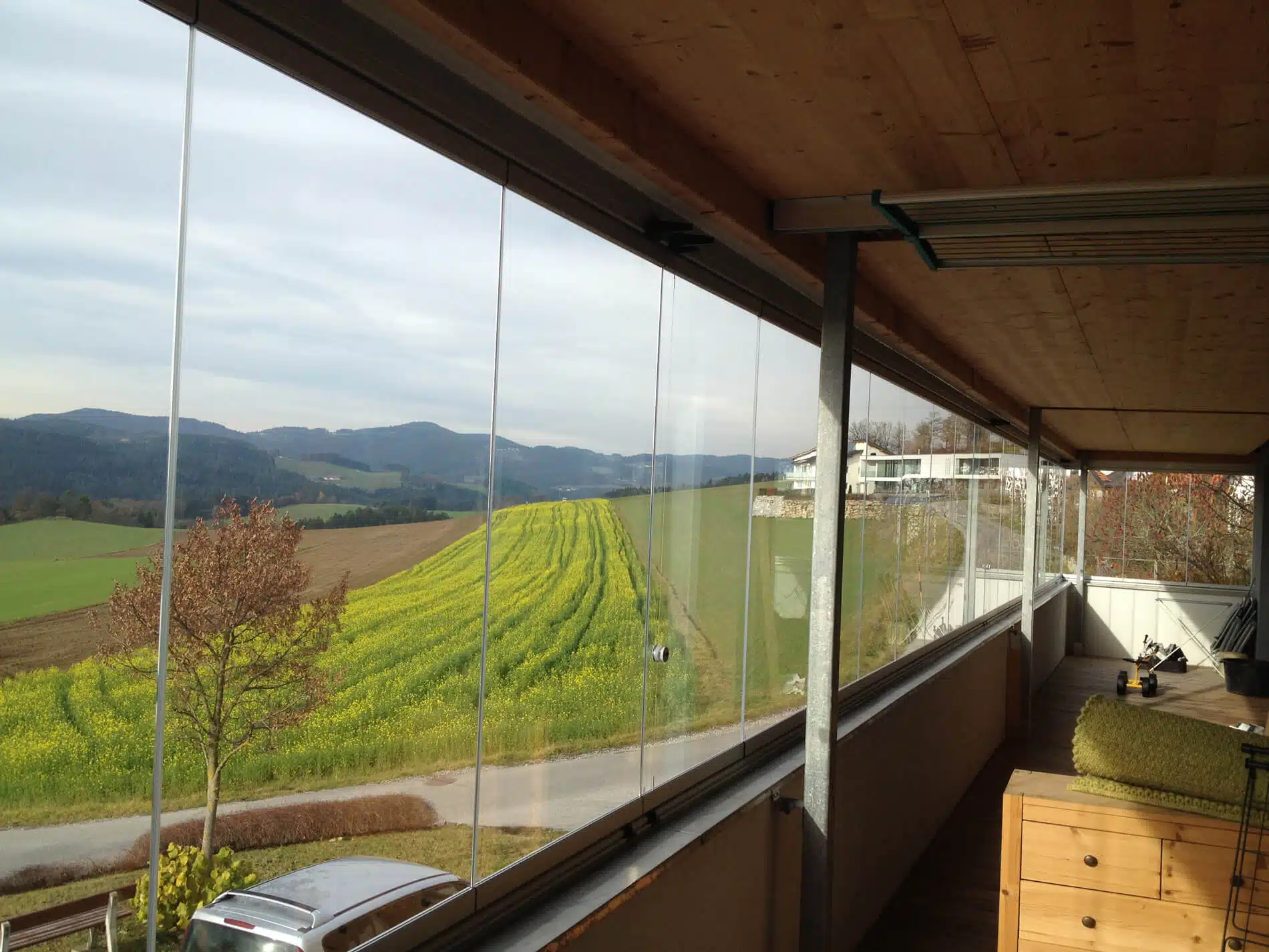 Faltfenster für Balkonverglasung Glas