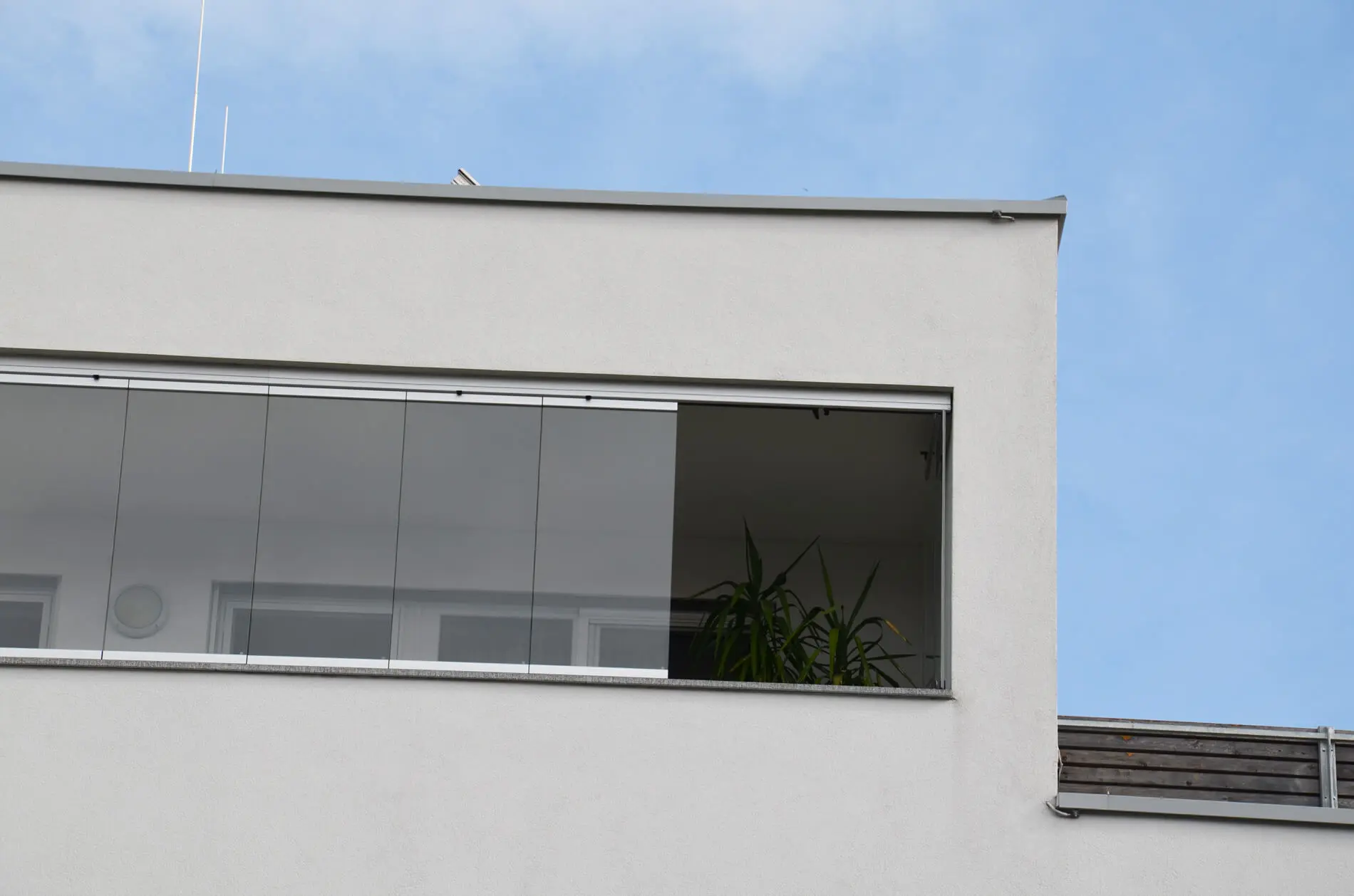 Faltschiebefenster aussen für Balkone
