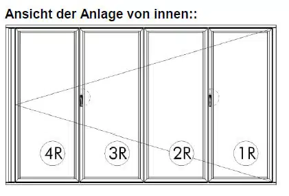 Faltwand 4-flügelig Sunflex SF 55 - thermisch getrennt