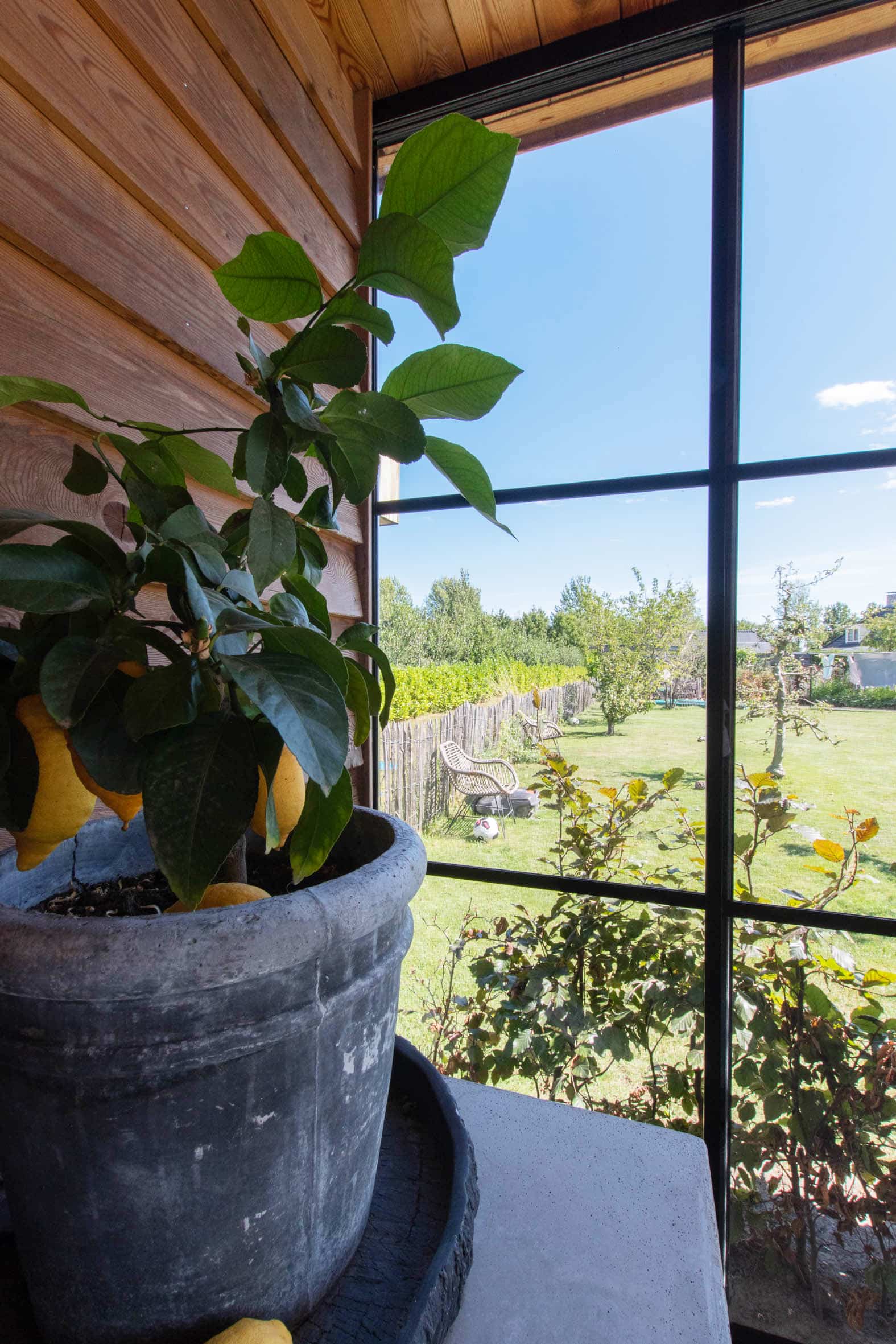 Gartenhaus Schiebefenster Steel Look