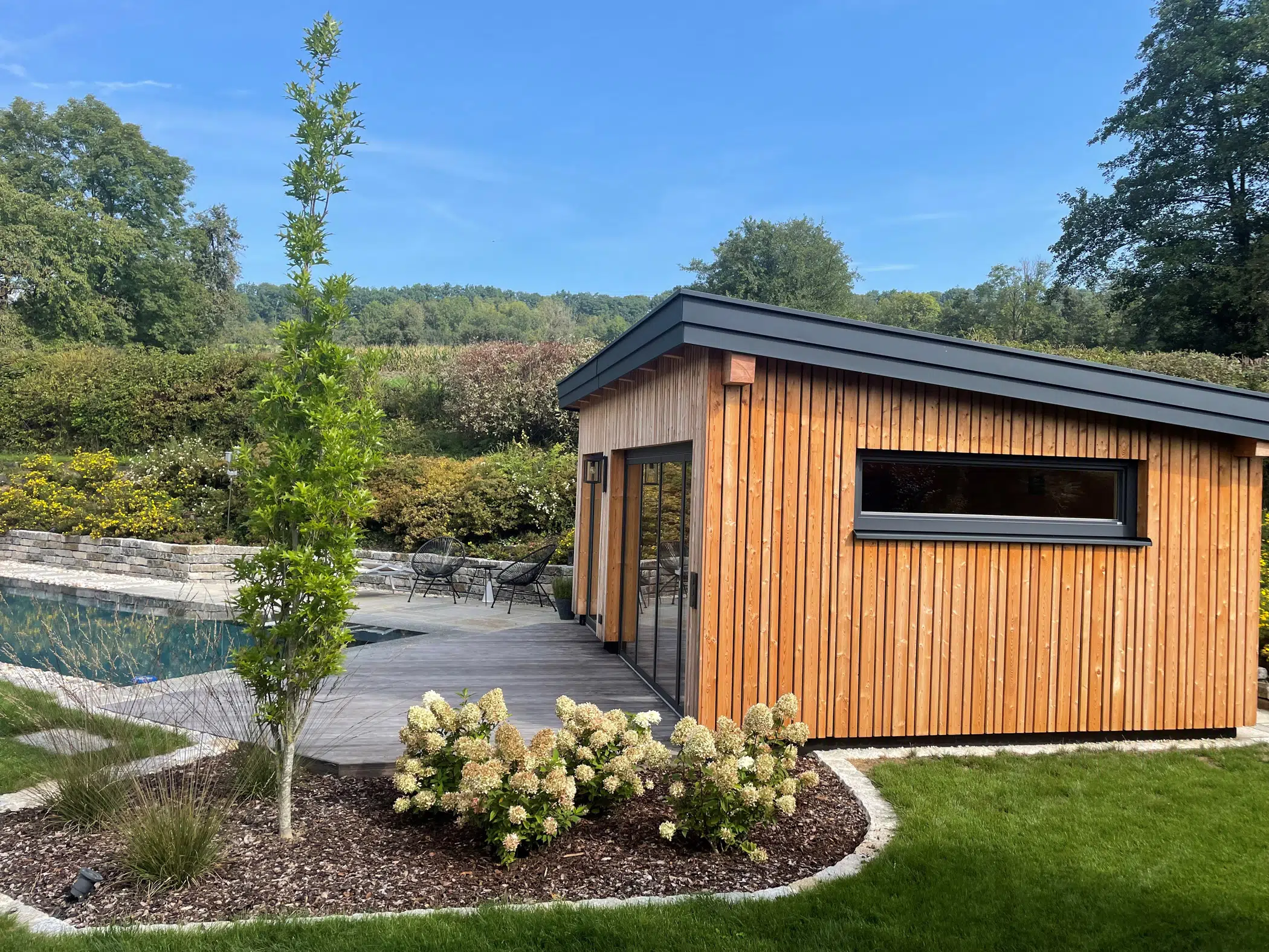 Glas-Falttüren für Gartenhaus