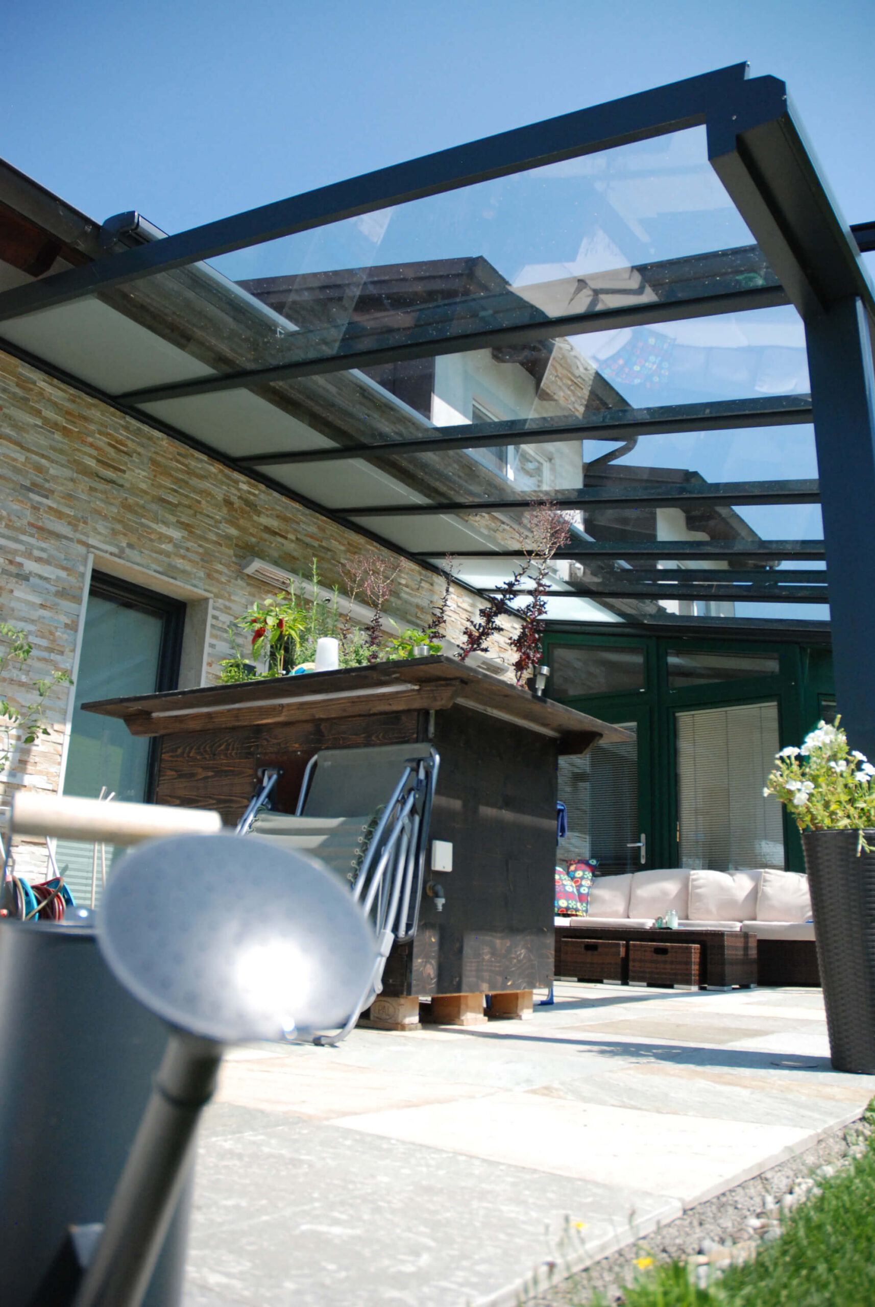Glasdach Aluminium mit Sicherheitsglas
