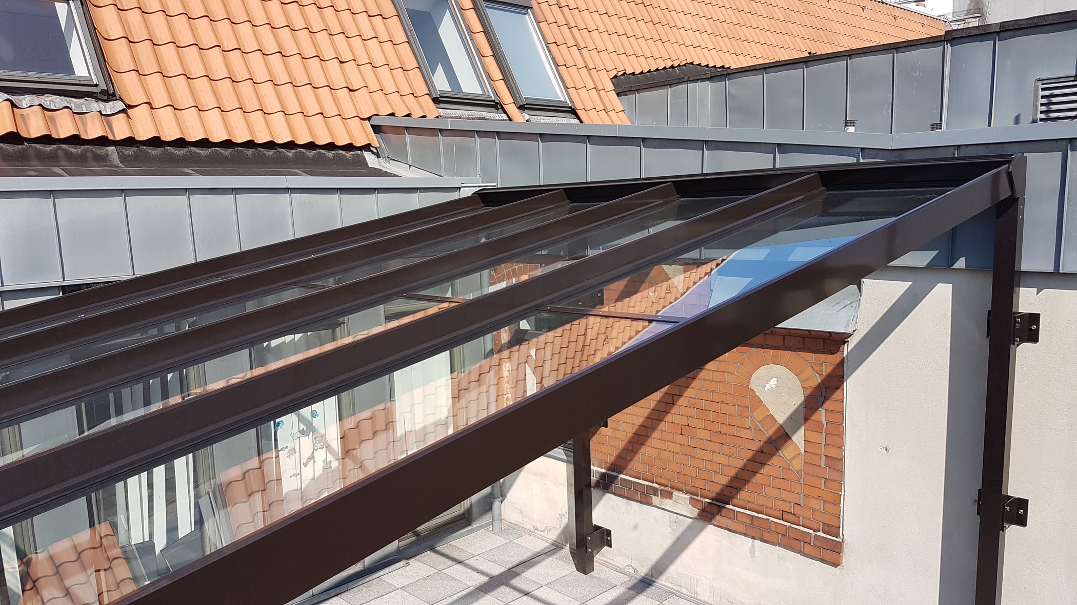 Glasdach für Dachterrassen nach Sondermaß