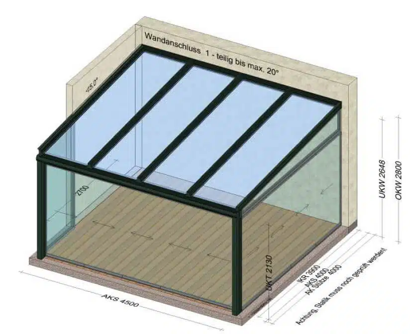 Glashaus Skizze