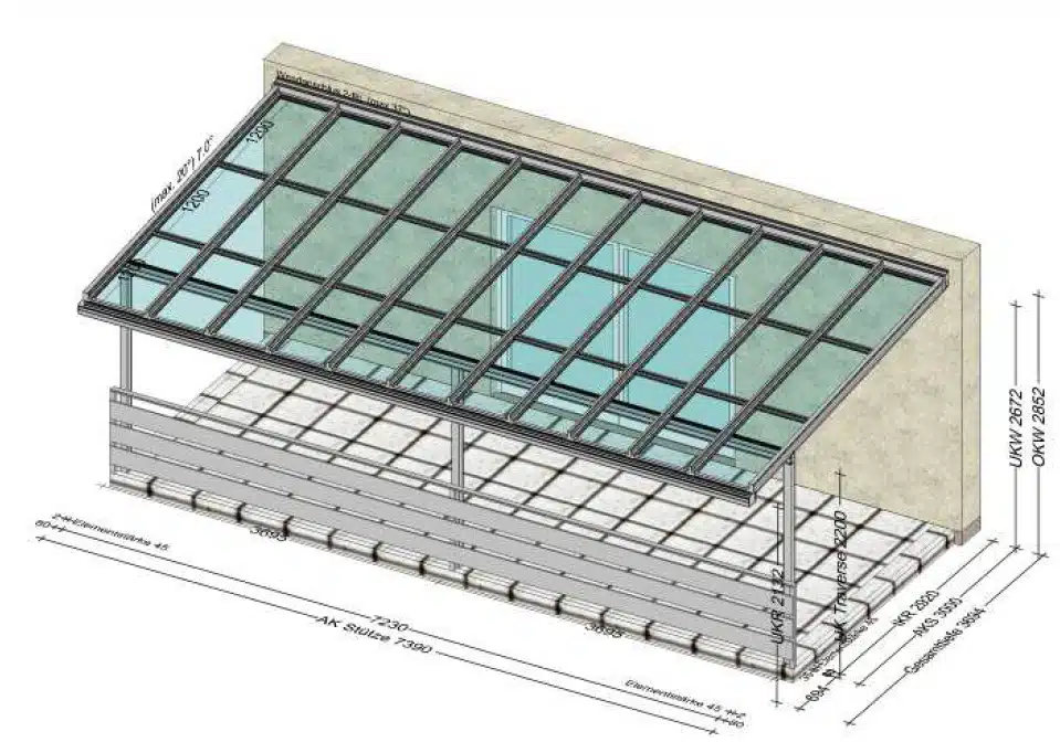 Grosse Terrassenüberdachung auf einer bestehenden Terrasse