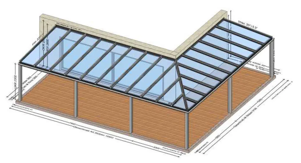 Große Terrassenüberdachungen Aluminium VSG-Gläser