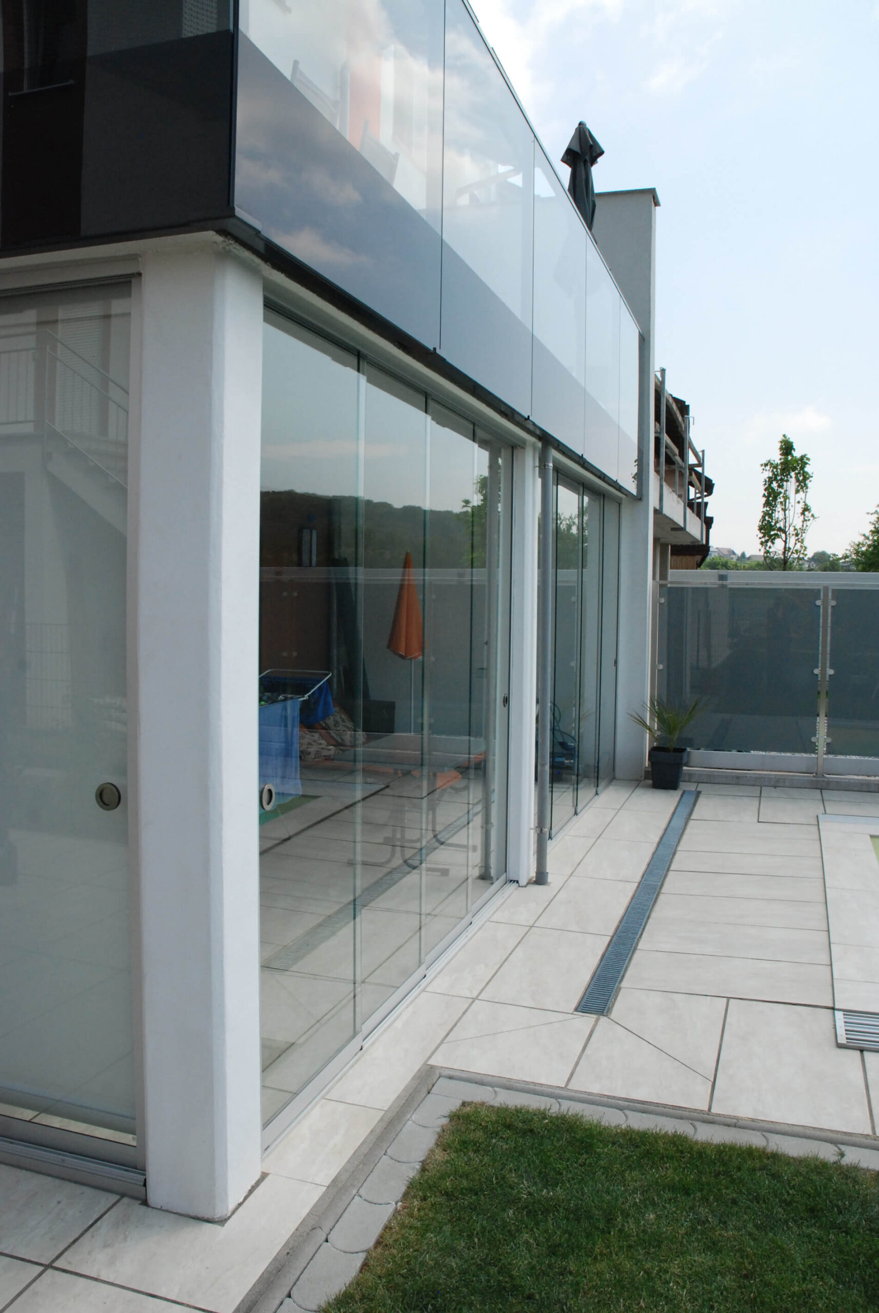Horizontale Schiebewandsystem Glas