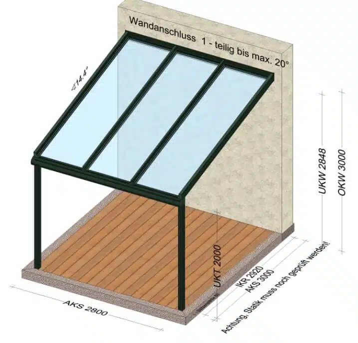 Kleine Terrassenüberdachung nach Maß