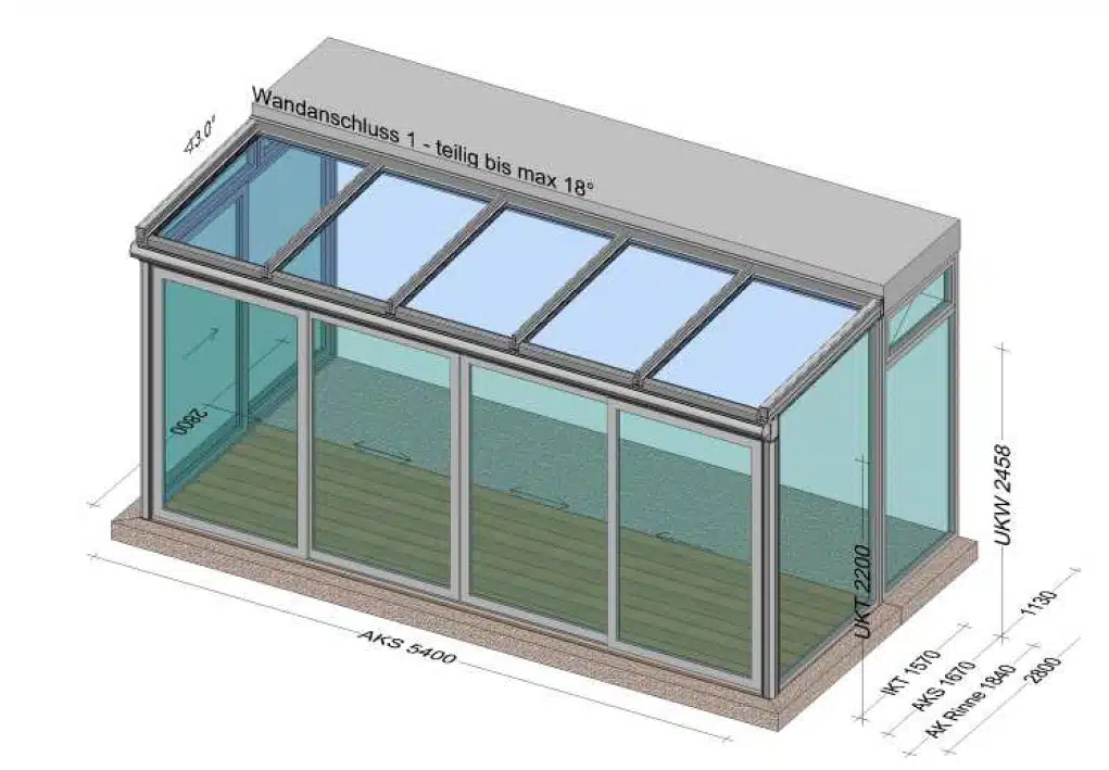 Mittelwarmer Wintergarten mit Neher-Systemen Planung