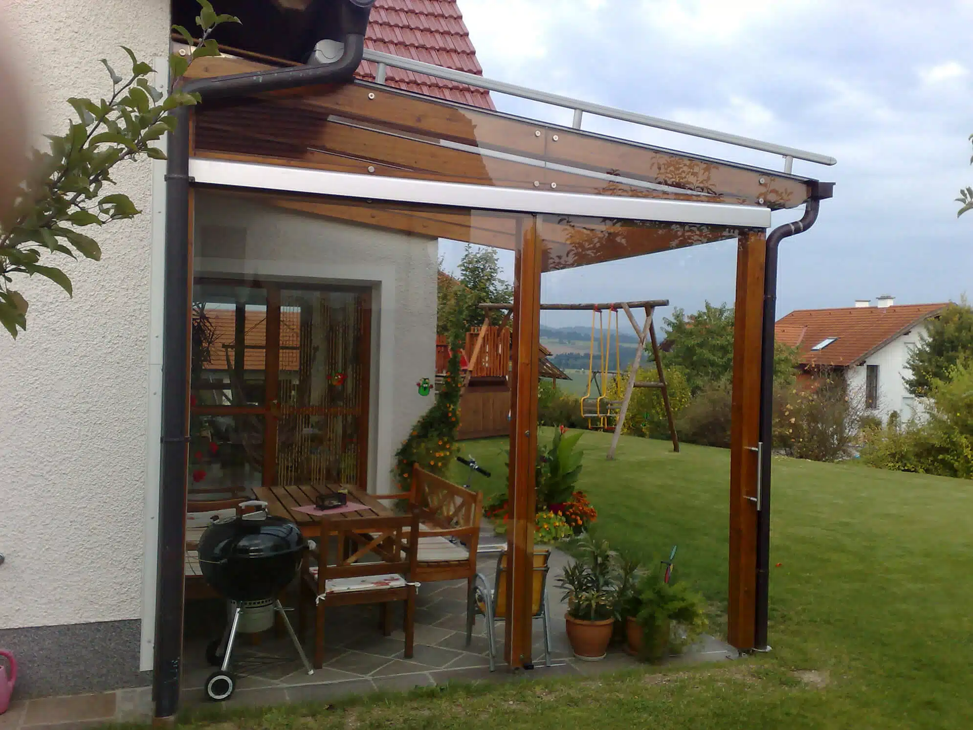 Pergola mit Glasschiebewand