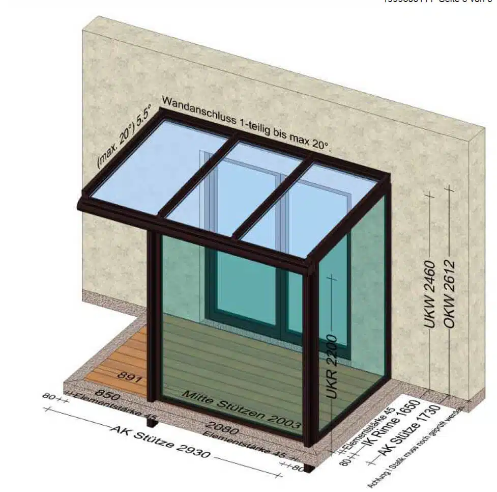 Planung Windfänge für Eingangsbereich in Alu