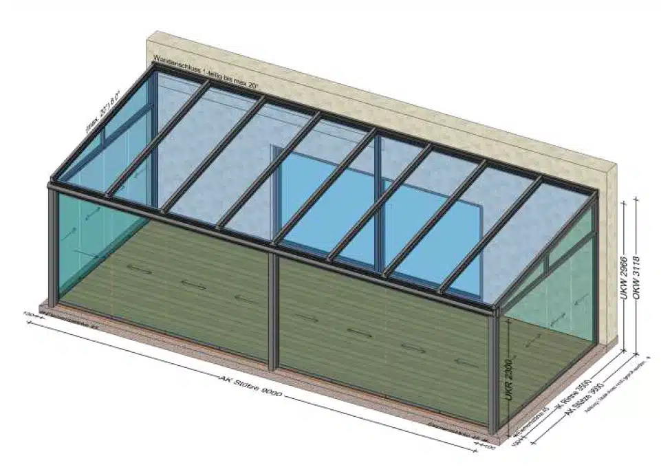 Planungsskizze Sommergarten 9x4 Meter