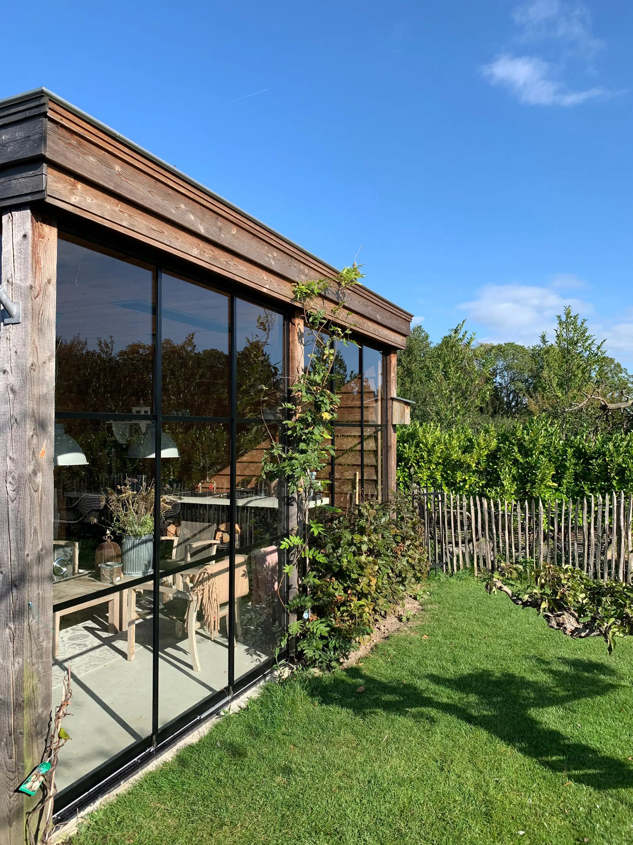 Schiebe Fenster Windschutz für Gartenhaus