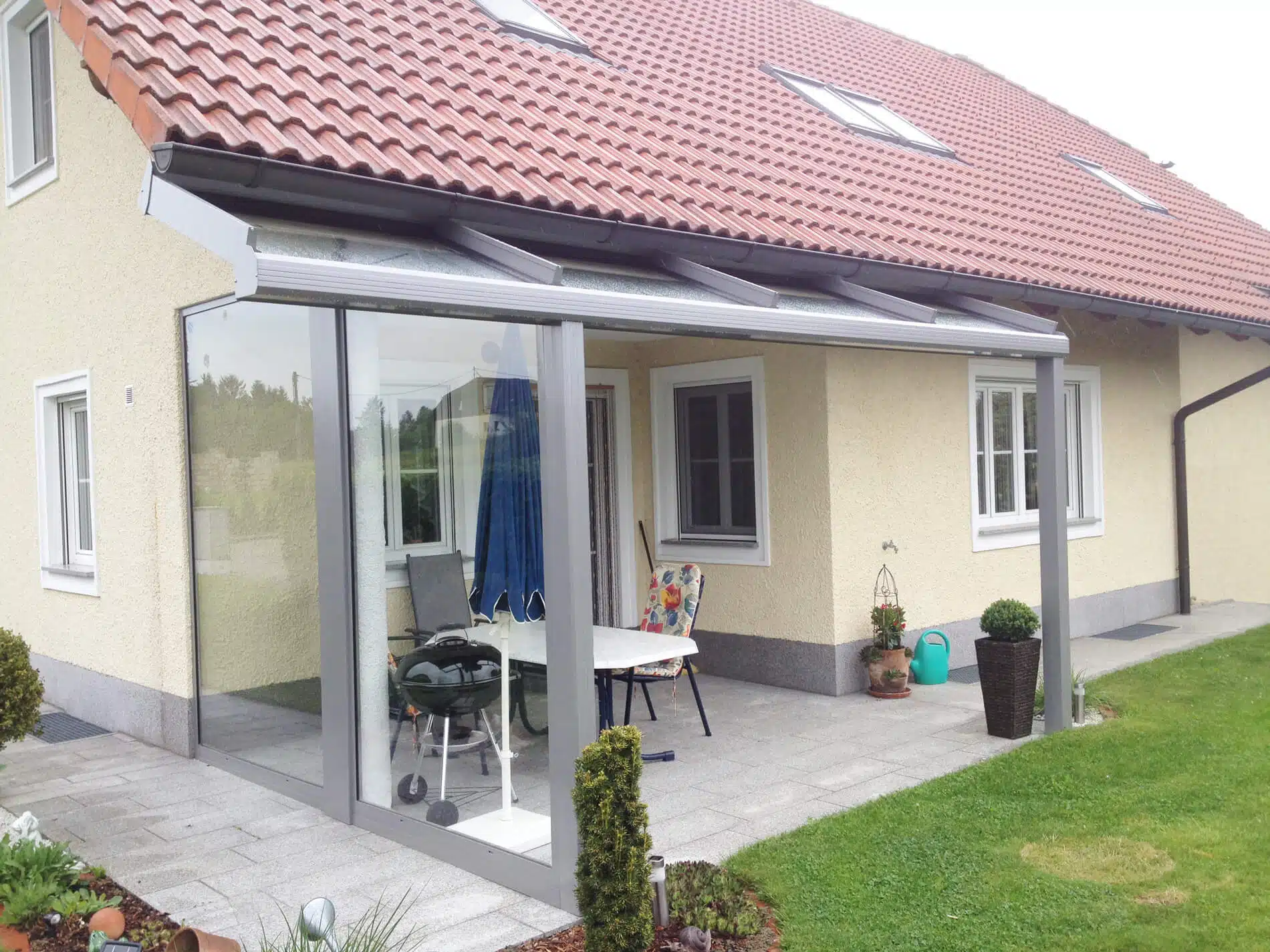 Seitenwände für Alu Terrassendächer mit Glas