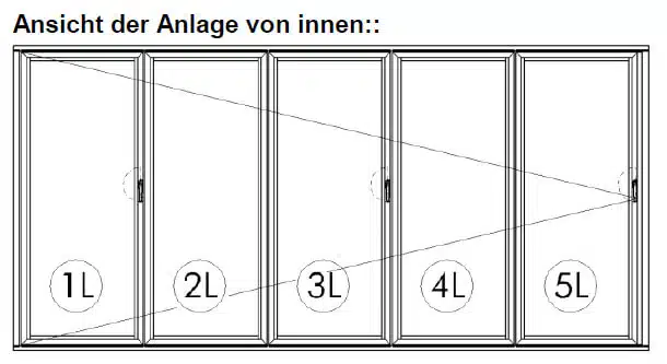 Skizze Faltwand Sunflex SF 75