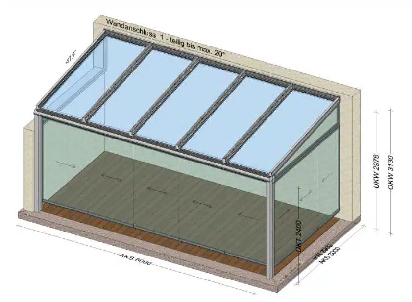 Sommergarten nach Sonderanfertigung 6 x 3 Meter