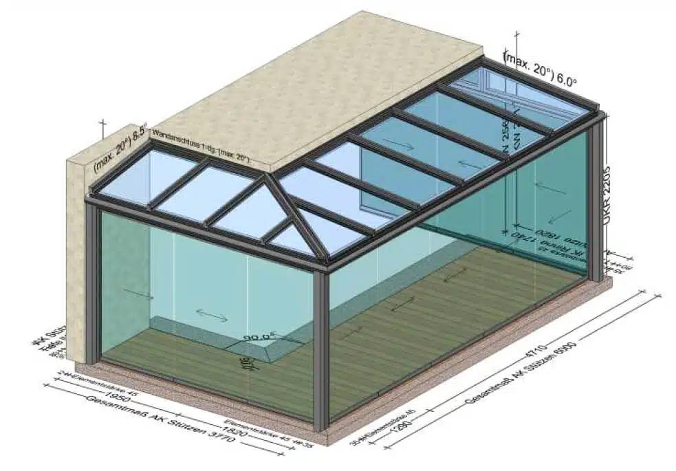 Sommergarten ums Eck aus Aluminium - Planung