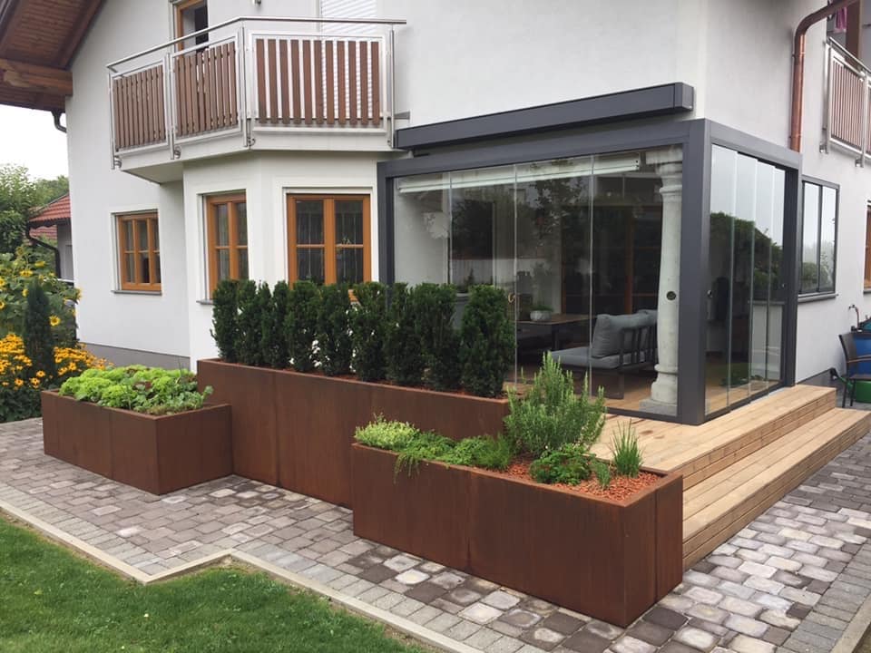 Terrassen Schiebetüre Glas - Nurglasoptik