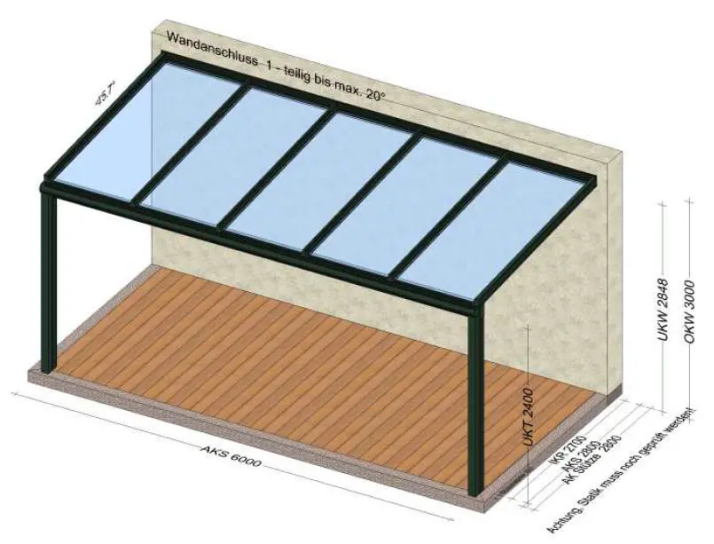 Terrassenüberdachung Standard 6 x 3
