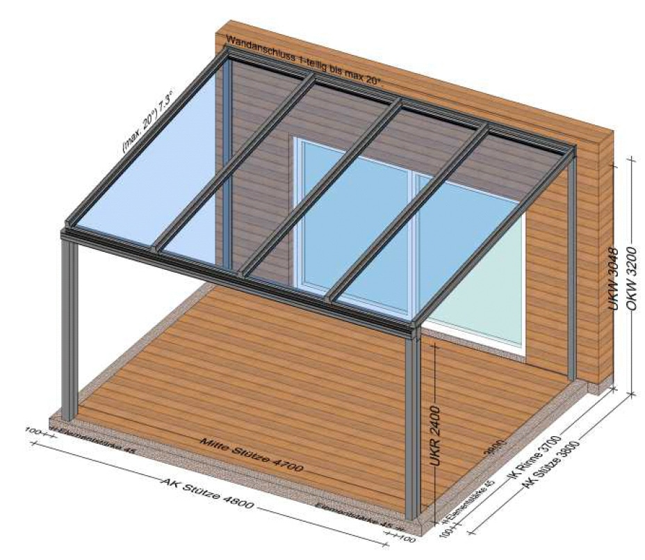 Terrassenüberdachung 18 QM