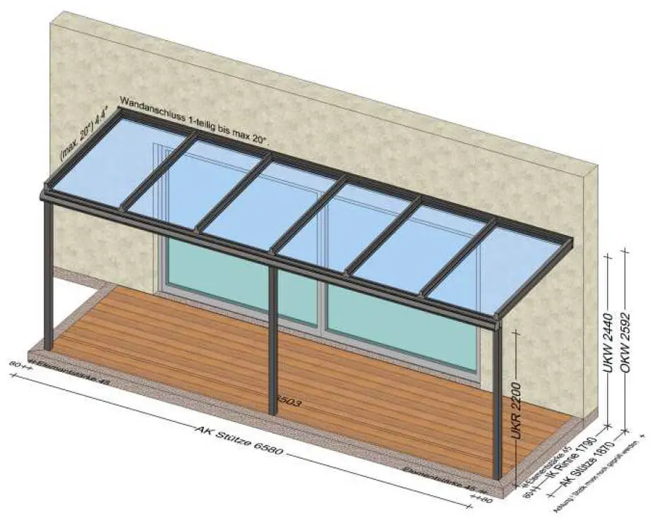 Terrassenüberdachung Aluminium und VSG-Gläsern