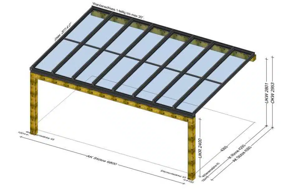 Terrassenüberdachung auf bestehender Konstruktion