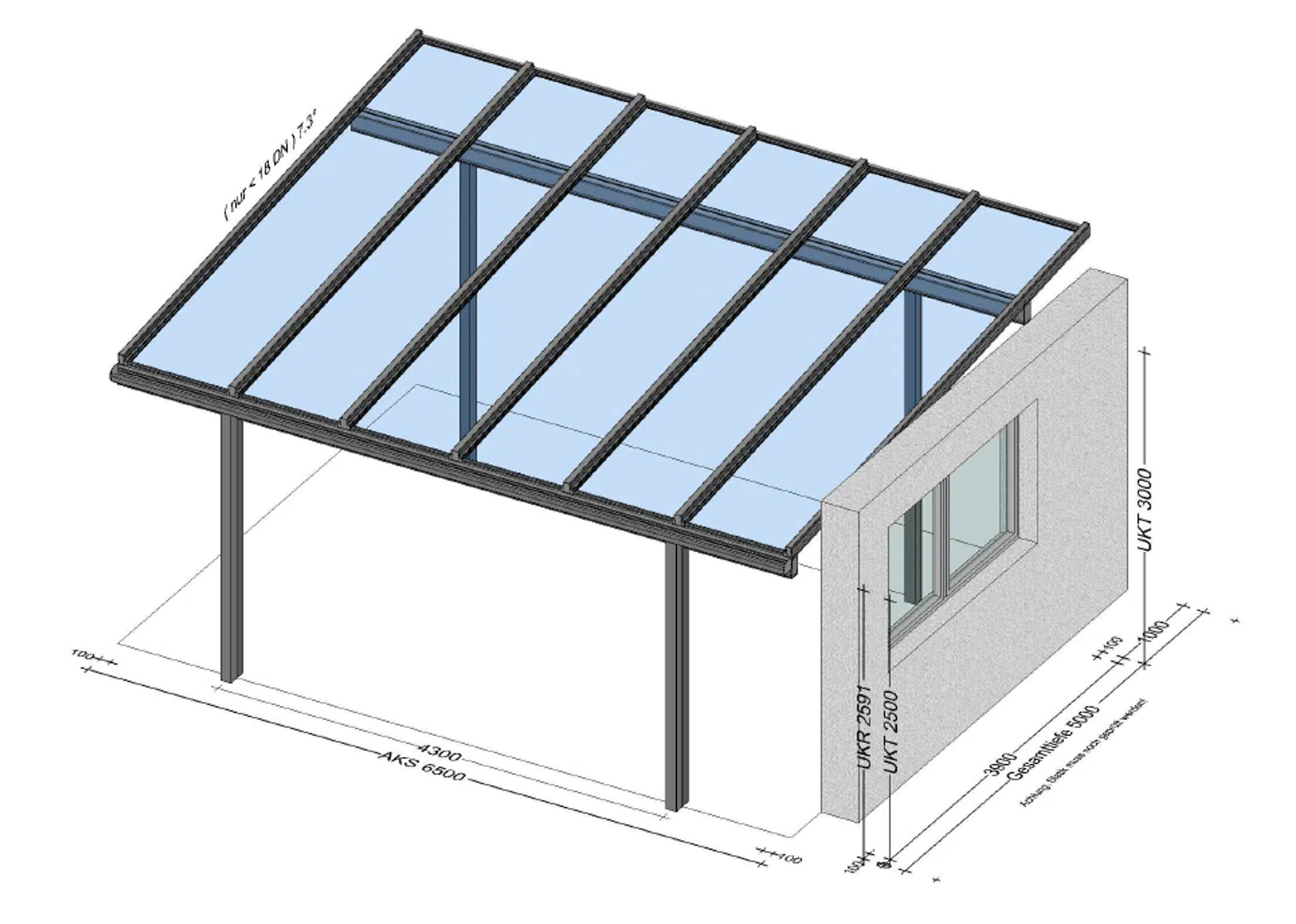 Terrassenüberdachung freistehend - individuell nach Maß