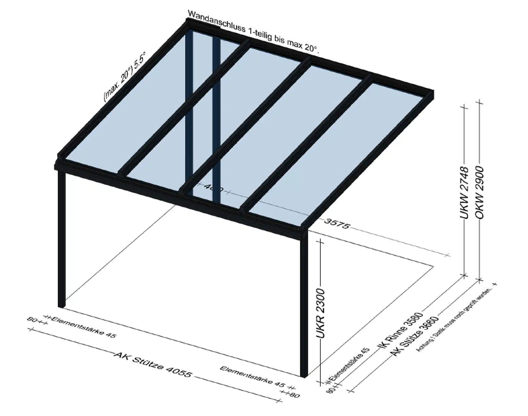 Terrassenüberdaching in Fischlham - Planung