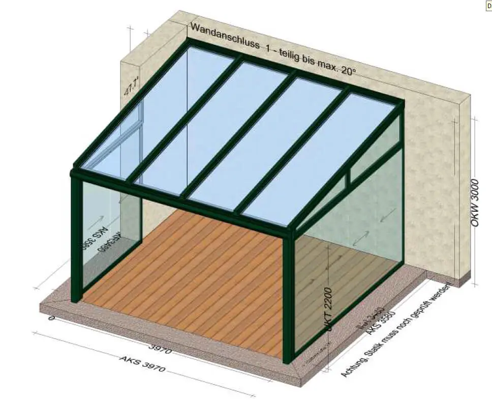 Terrassenüberdachung mit Seitenwände