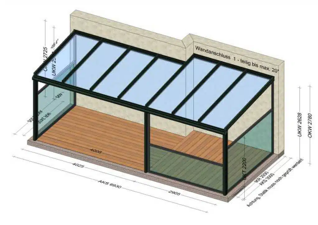 Terrassenüberdachung Sonderkonstruktion Alu