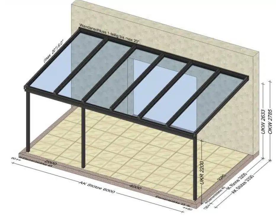 Überdachung 6 x 3