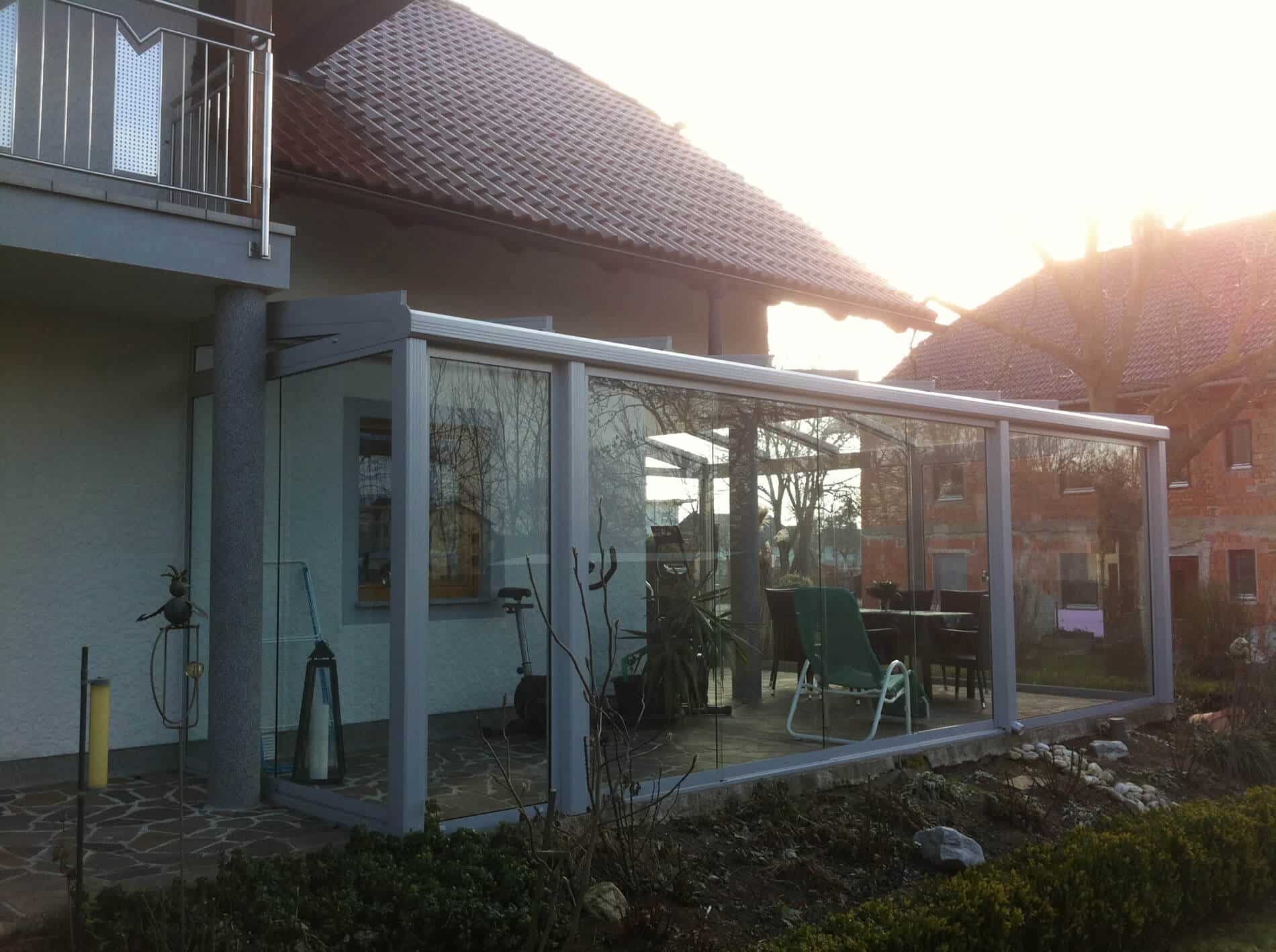 Verglasung rahmenlose Optik für Wintergarten