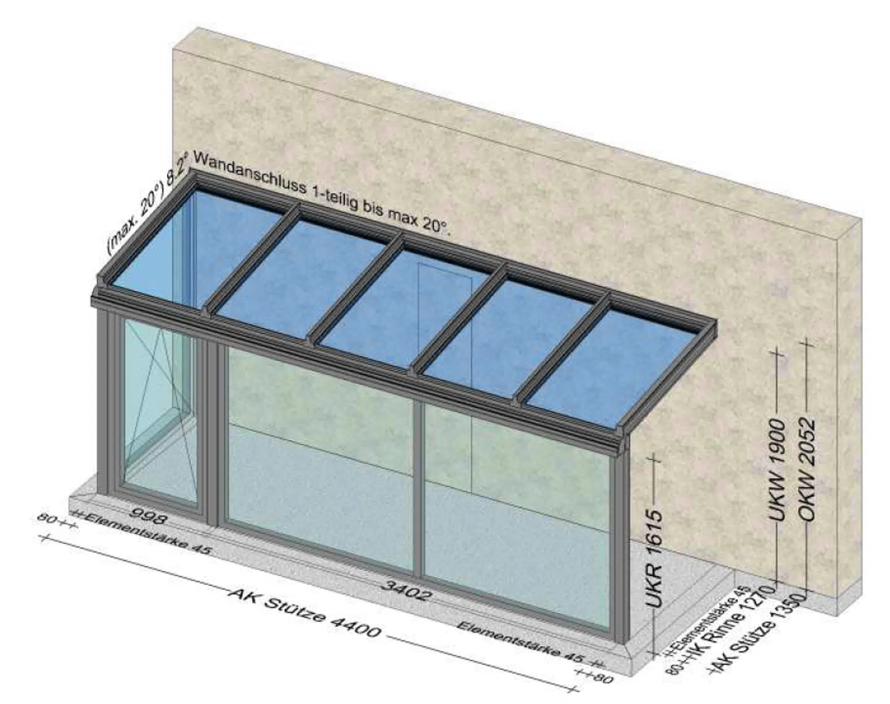 Wind- und Regenschutz für Eingangsbereich - Planung