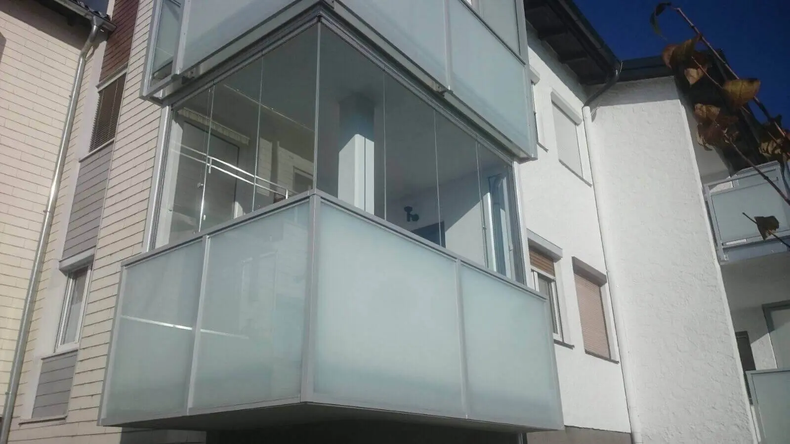 Windschutz Balkon Glas faltbar