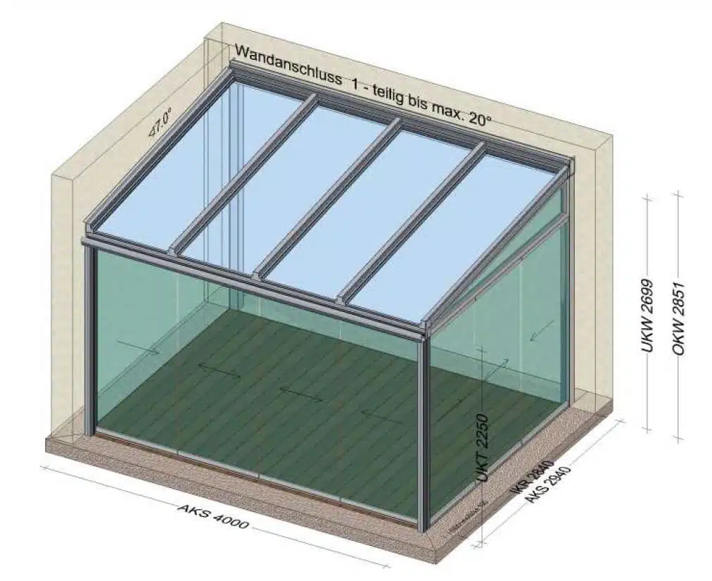 Wintergarten 4 x 3 Meter