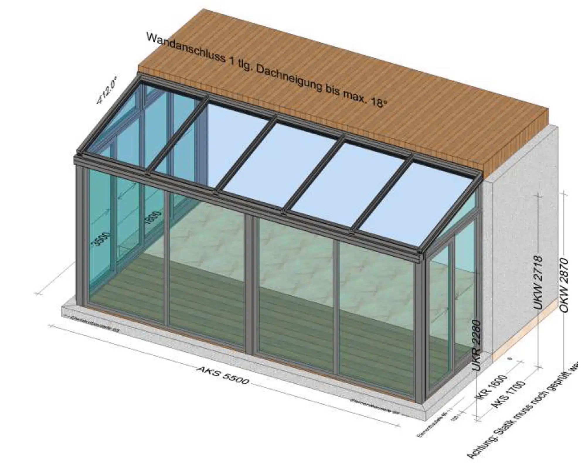 Wintergarten 5,5 x 2 Meter - Planung