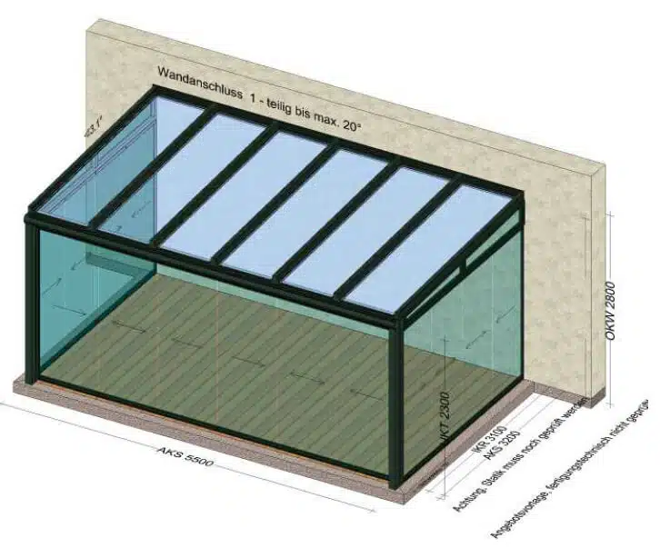 Wintergarten 5,5 x 3,2 Meter