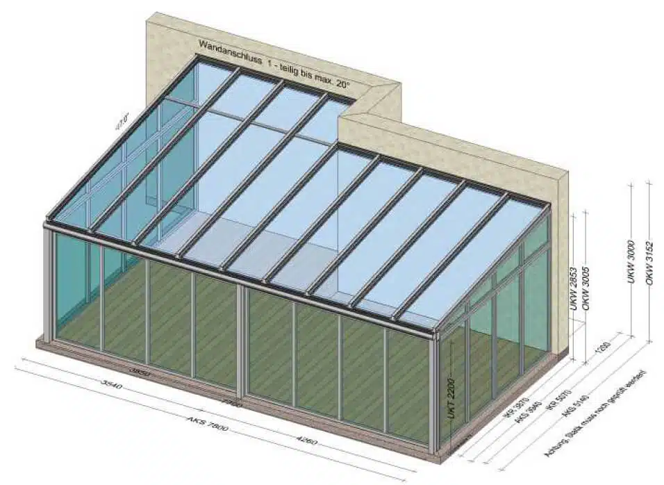 Wintergarten Alu 7x5 Meter