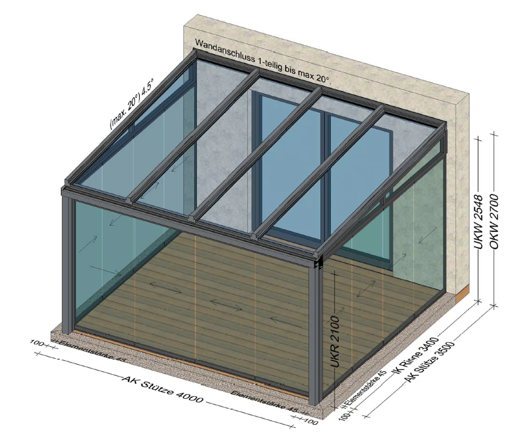 Wintergarten Alu Glas - Planung BV Sankt Agatha