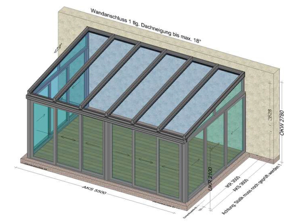 Wintergarten Aluminium mit Zweifachverglasung